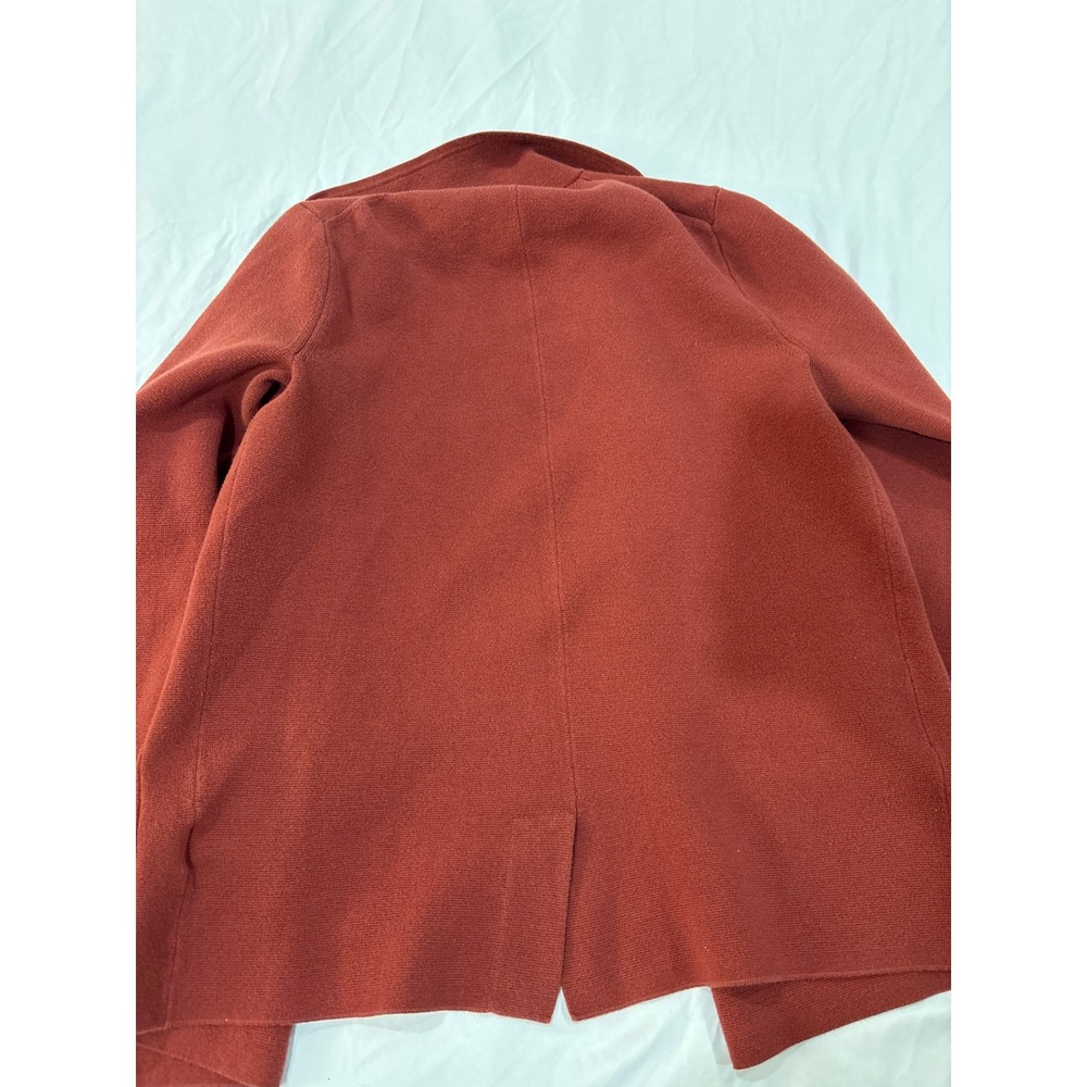 J.Crew Womens Sweater Blazer Rust Orange Red 100% Cotton Knit Cardigan Small - Picture 5 of 5